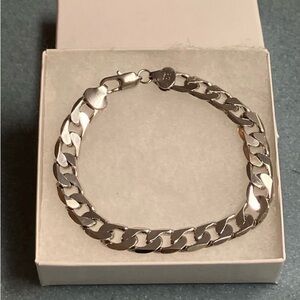 Men's Silver 316L Solid Stainless Steel 8MM Cuban Curb Link Bracelet
